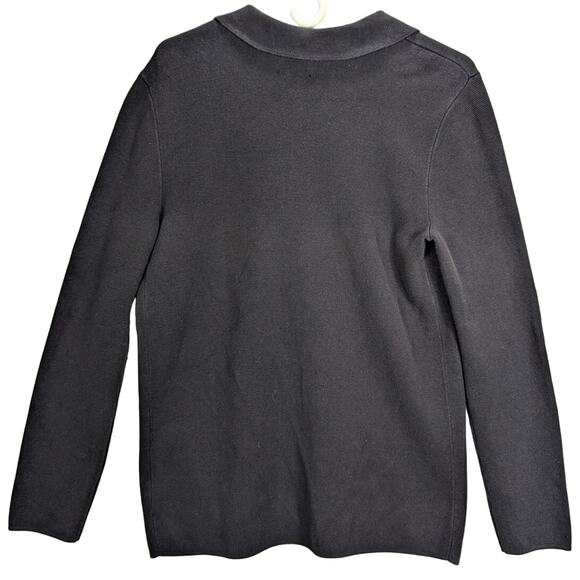 Lands End Cardigan Sweater Mens Small Faded Black Button Front Grandpa Preppy - Picture 2 of 10